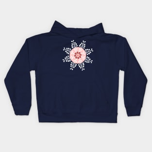 seamless pattern with snowflakes on light pink Kids Hoodie